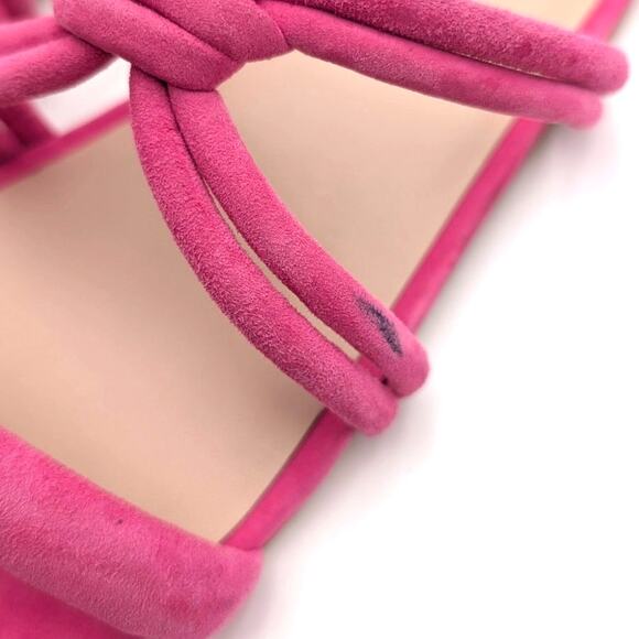 Stuart Weitzman Twist Knot Slip-On Flat Sandal Women's Peonia Size US7 EU38 - Picture 11 of 11